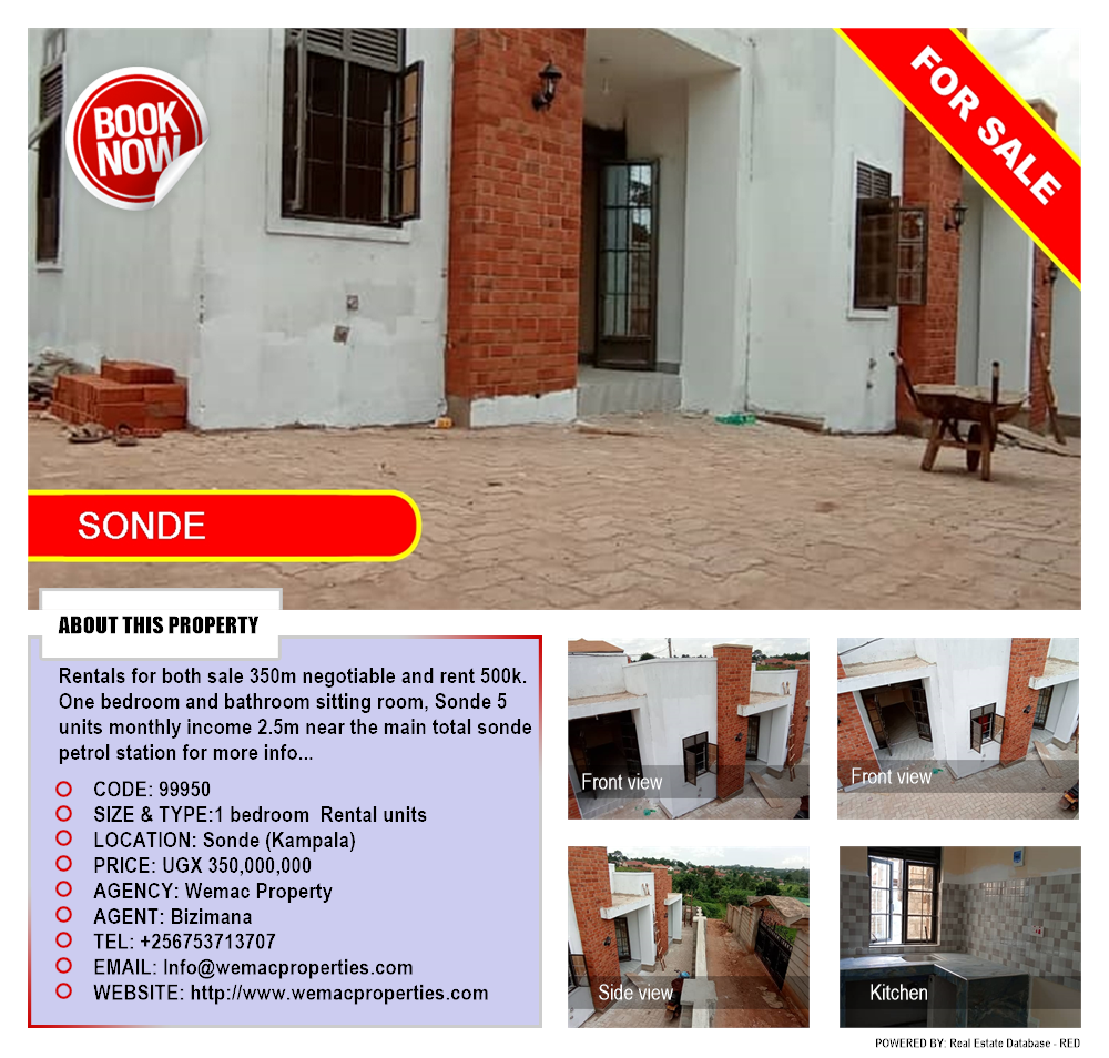 1 bedroom Rental units  for sale in Sonde Kampala Uganda, code: 99950