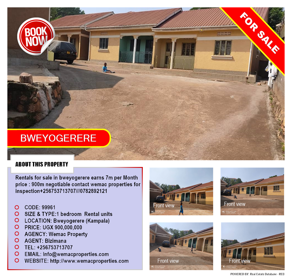 1 bedroom Rental units  for sale in Bweyogerere Kampala Uganda, code: 99961